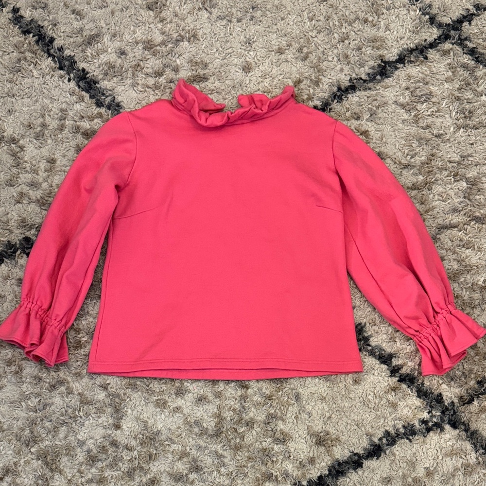 Elegant Pink Ruffled Women's Sweatshirt